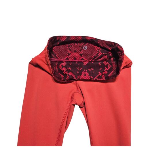Lululemon womens Wunder Under Pant III Reversible Cranberry/Alarming leggings 4 - Picture 7 of 15